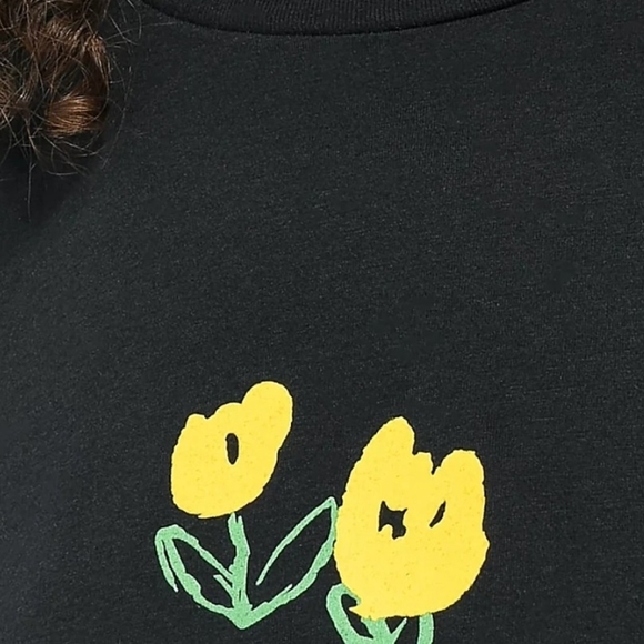 Petals And Peacocks Flower Power Crop Top EUC Medium 18 PTP - 16 Inches Length - Picture 4 of 7